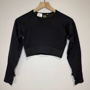 AYBL Midnight Black Long Sleeve Crop Top